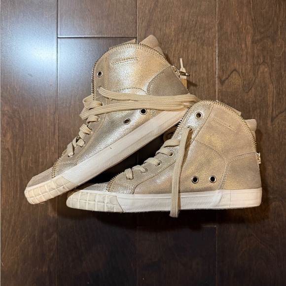 𝅺euc Ash High Tops, Gold Champagne Color, Size 9 - Picture 9 of 15